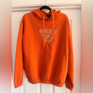 Oakley Bright Orange Pullover Hoodie with Center Logo Sz M